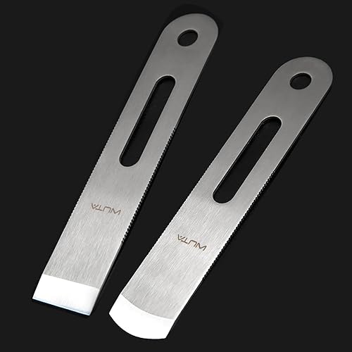 WUTA Cuchillo de adelgazamiento de cuero, herramientas de skiving de acero inoxidable martensítico 420B, diseño profesional, bricolaje, corte