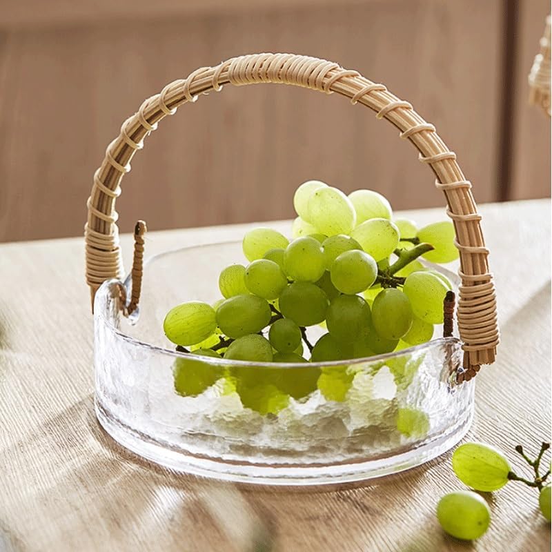 Glass Fruit Plate Creative Light Luxury Home Living Room Snack Pastry(Style2)