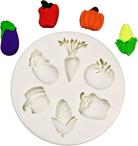 Molde de silicona para verduras de dibujos animados, decoración de pasteles de bricolaje, molde para hornear para hacer moldes de chocolate para