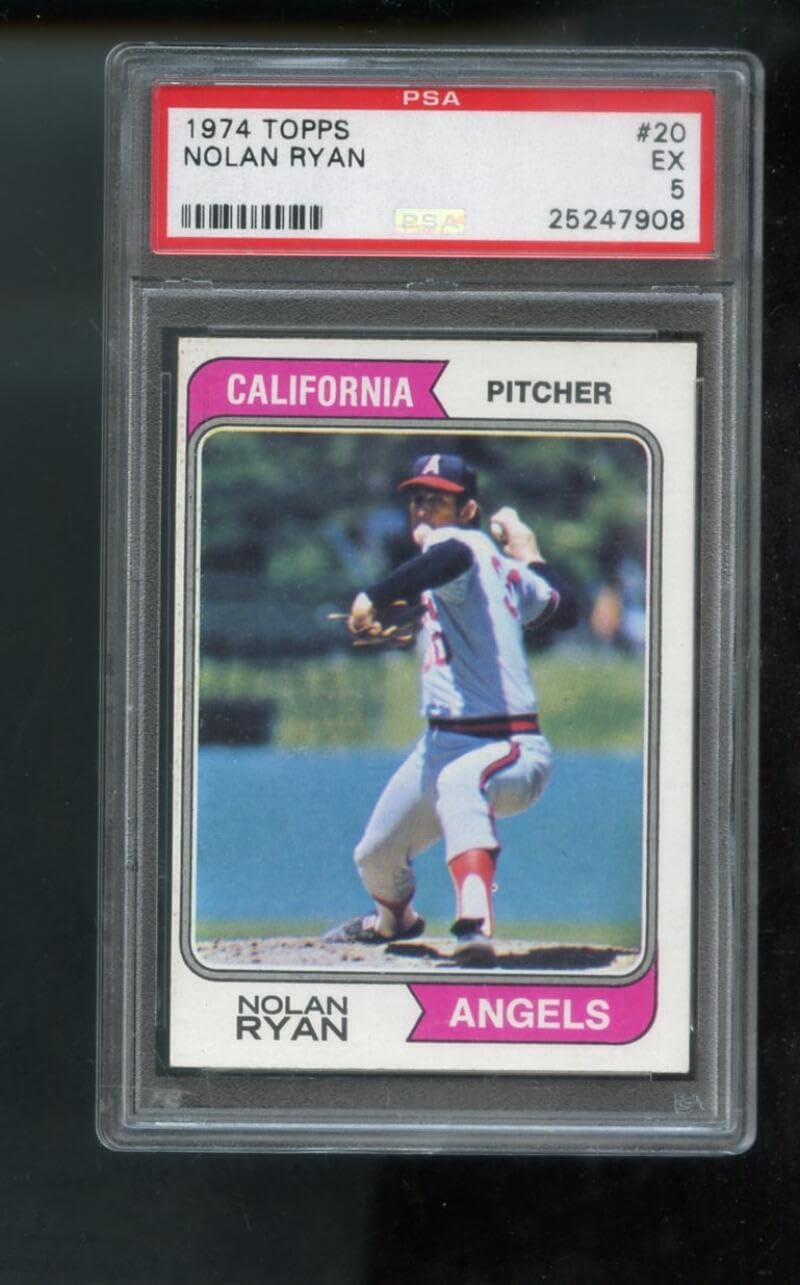 1974 Topps #20 Nolan Ryan PSA 5 Graded Baseball Card MLB California Angels