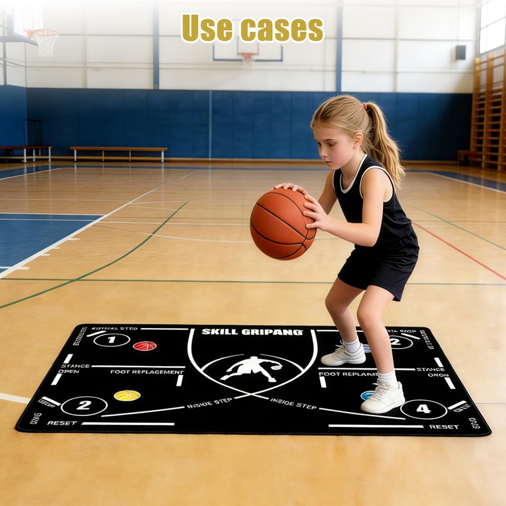Tappetino da allenamento per pallacanestro, antiscivolo, per sport, step, grande formato, silenzioso, per l'allenamento a casa