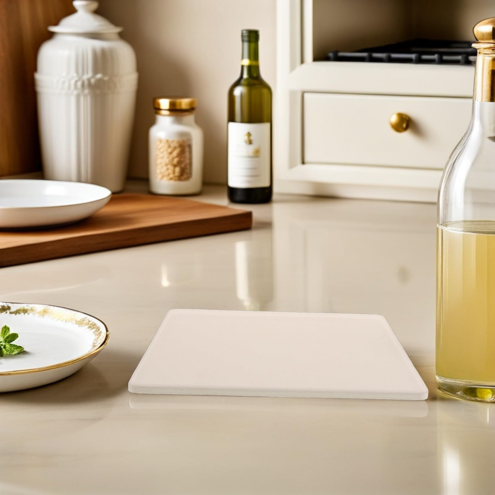 Gatuida Pietra Refrattaria Rettangolare per Pizza in Cordierite Beige, Resistente alle Crepe Efficiente Mantenimento del Calore per Cucina Domestica e Grill