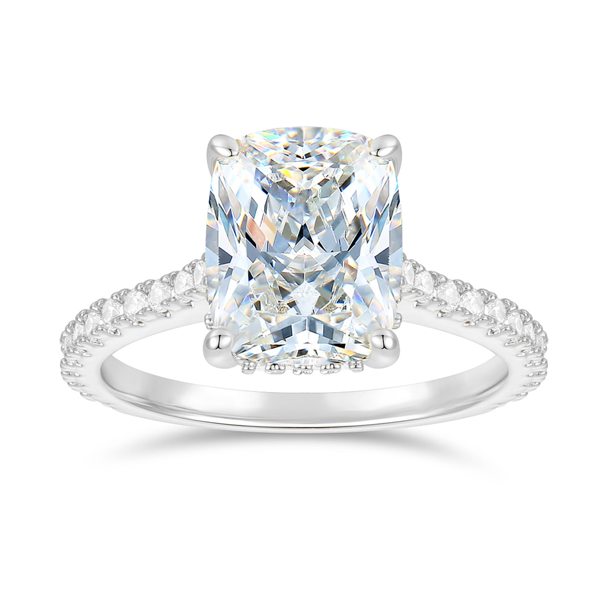 NOVSEAS 14K 3CT Elongated Cushion Ring