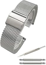 Calum Milanese Stainless Steel Push Type D Buckle Watch Mesh Strap 0.7 - 0.9 inch (18 - 24 mm) Replacement Instruction Manual Included