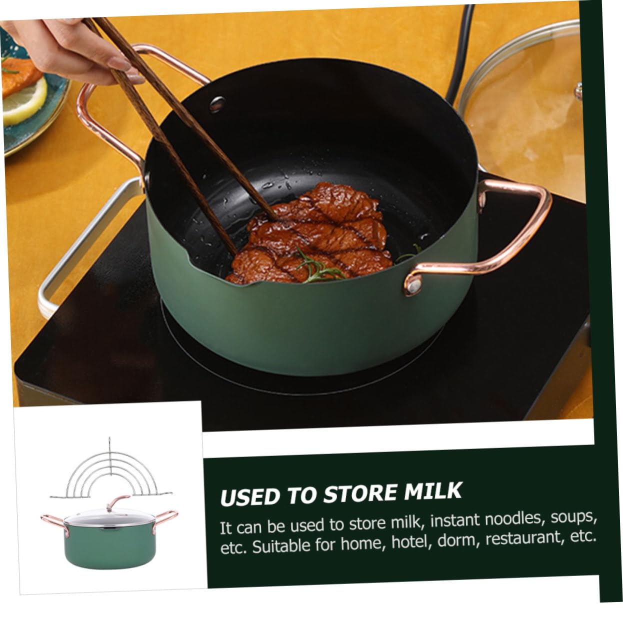 MAGICLULU Pentola per Brodo Antiaderente per Pappa, Set Pratico | Acciaio Inossidabile e Vetro Temperato, Design Multifunzione, per Casa e Ristorante, Conservazione Alimenti Colore Casuale