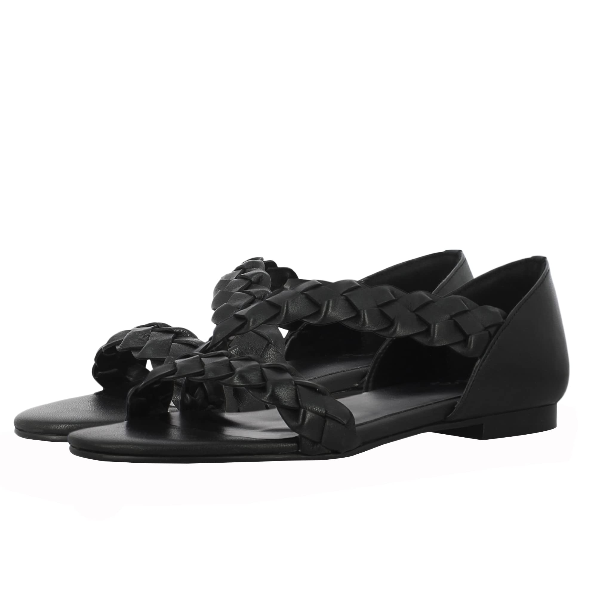 SaintG Women Black Woven Leather Handcrafted Sandals (B09ZP5DWG5) Amazon Price History, Amazon Price Tracker