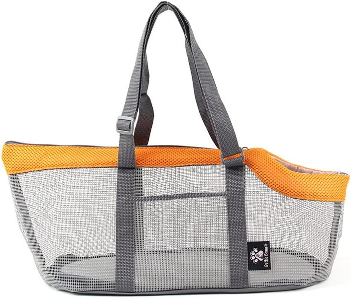 Breathable Travel Pet Bag,Portable Net Bag Pet Carrier,Pet Travel Carrying Handbag,Outdoor Mesh Cloth Dogs Cats Tote Bag for Cat Small Medium Dog Cat (Orange)