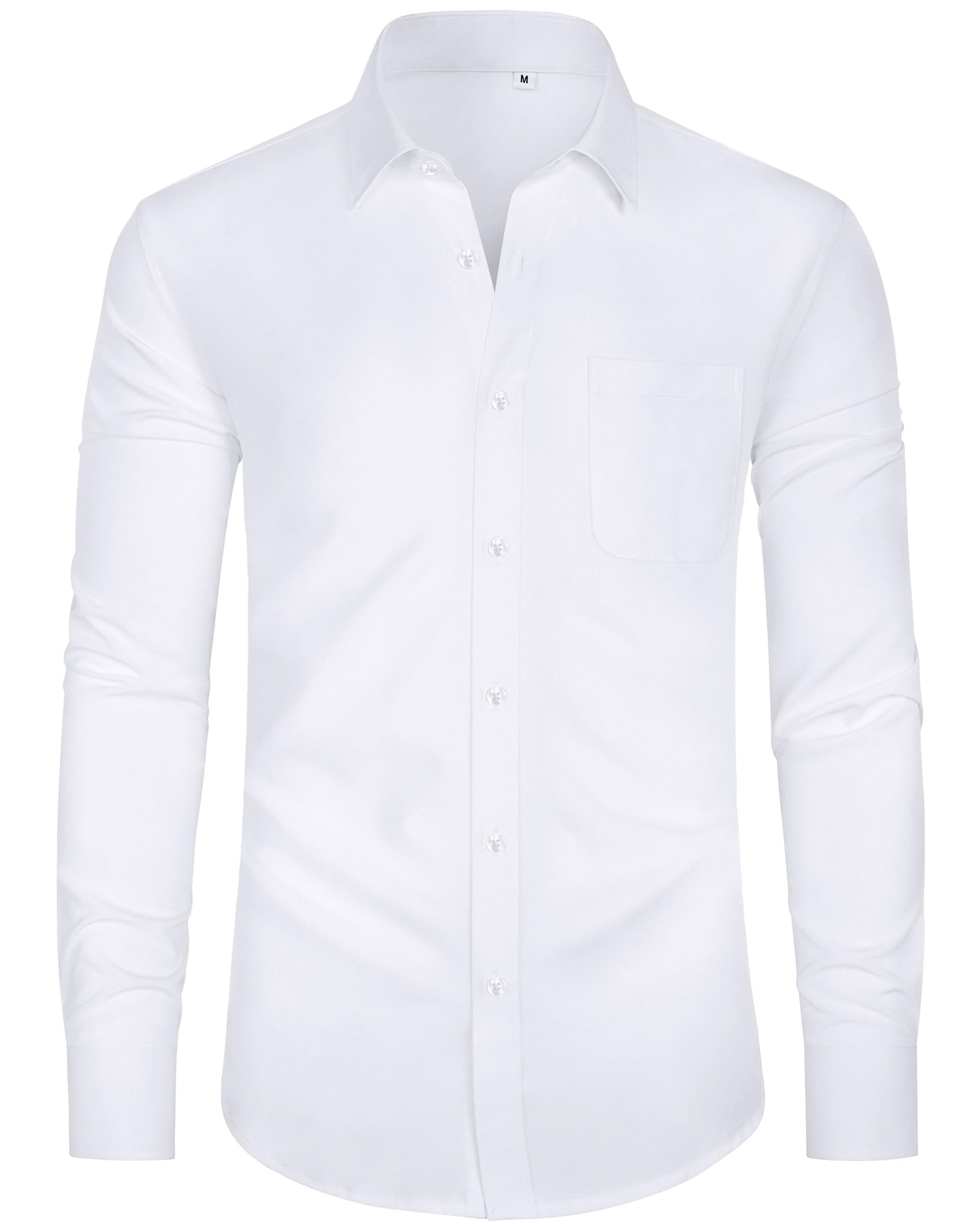 J.VER Hemd Herren Langarm Businesshemden Knitterfreies Stretchhemd Regular Fit Freizeithemden Bügelleichtes Unifarben Anzughemd