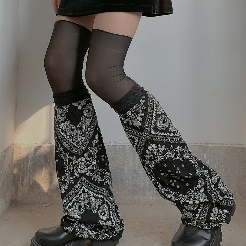 Image of YELAIVP Kawaii Leg Warmers Y2K Knit Lace up Leg Warmers Cute Japanese Harajuku Lolita Leg Warmer for Women Girls