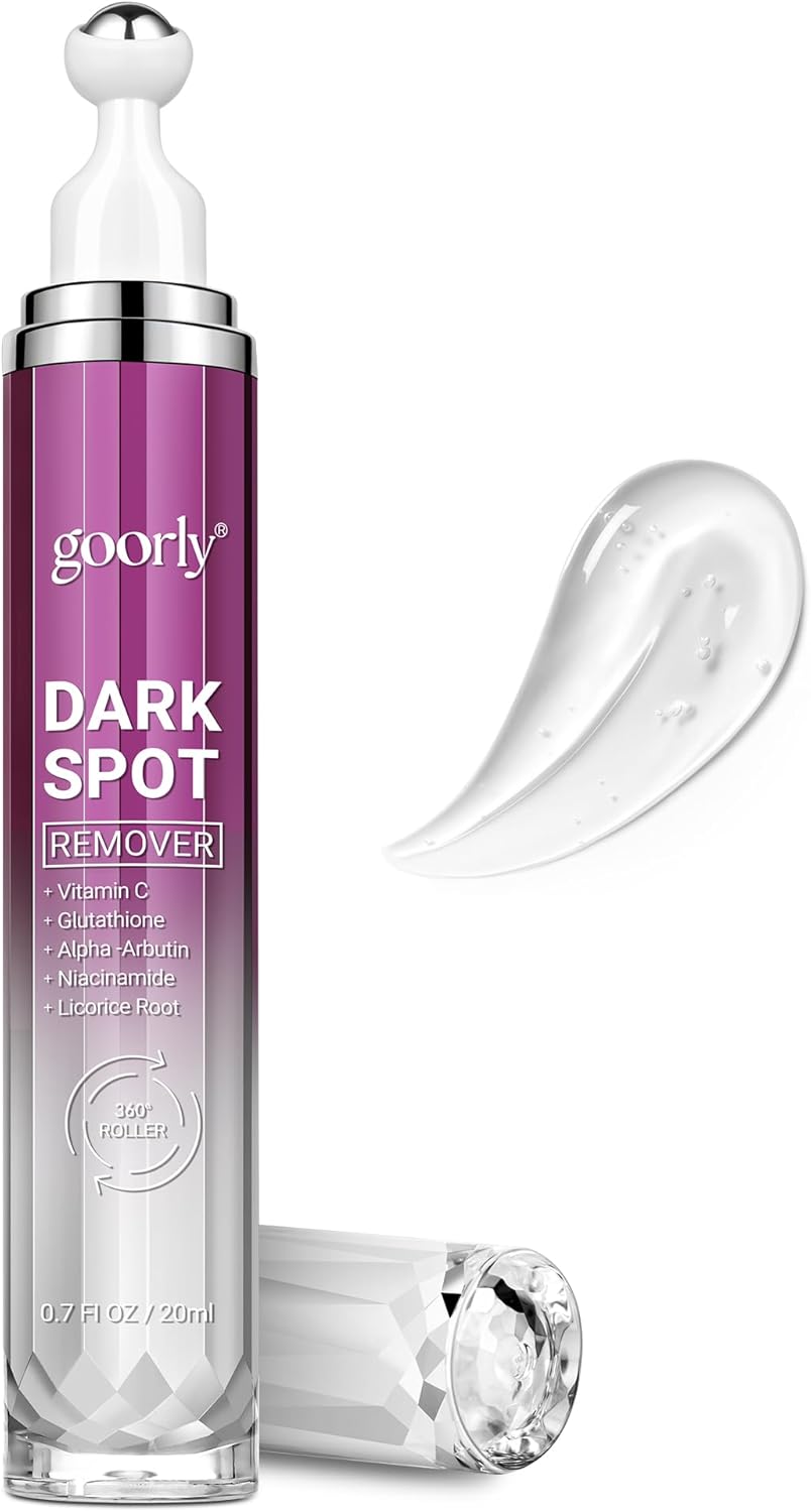Dark Spot Remover for Face and Body, Age Spot Sun Freckles Brown Corrector Serum, Skin Care Face Serum with 360° Roller, Contains Vitamin C, Glutathione and Niacinamide, for All Skin Types (0.7 Fl Oz)