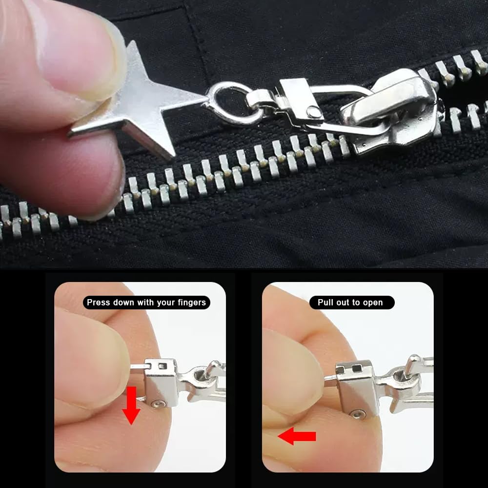 ZORVUJI 20 Pièces Tirette De Fermeture Éclair De Rechange, Lot De Curseurs En Métal, Kit De Réparation Pour Vestes, Valises, Bottes (5 Couleurs
