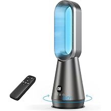 Tower Fan for Bedroom - 22 inch Bladeless Fan, 8 Speeds, 9H Timer, LED Display, Cooling Fans Quiet Standing Floor Fan Powerful for Indoor Home Office Room