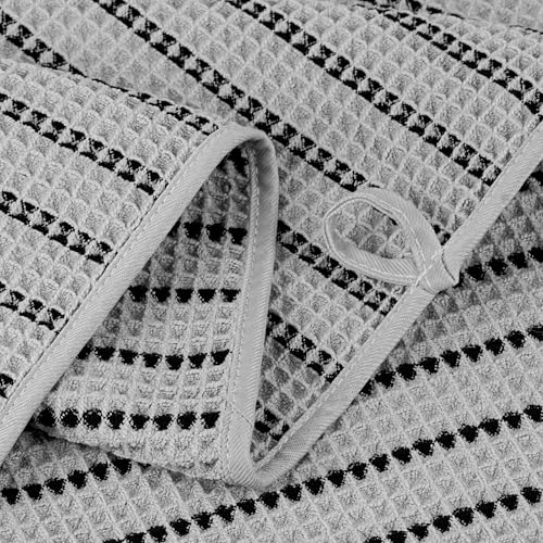 Image of POLYTE 430 GSM Microfiber Oversize Quick Dry Lint Free Bath Towel, 60 x 30 in, 4 Pack (Waffle Weave)