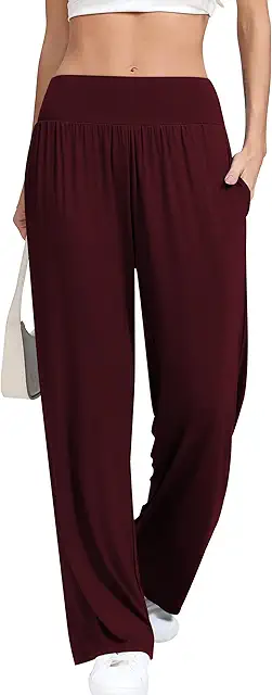 Missufe Women's Yoga Trousers - High Waist Wide Leg Sweatpants with Pocket