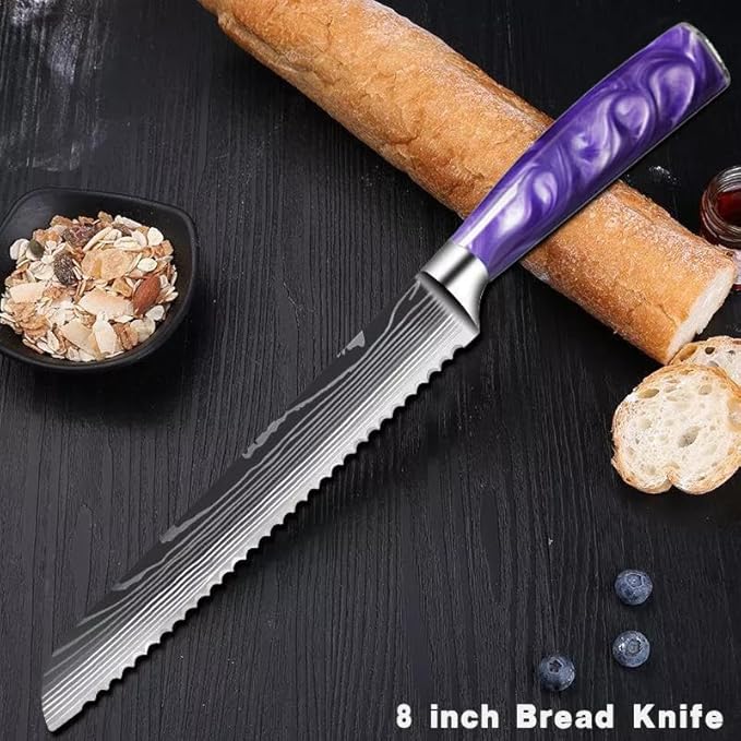 Set Cuchillos Cocina 10 Piezas Acero Inoxidable Resina miniatura 2