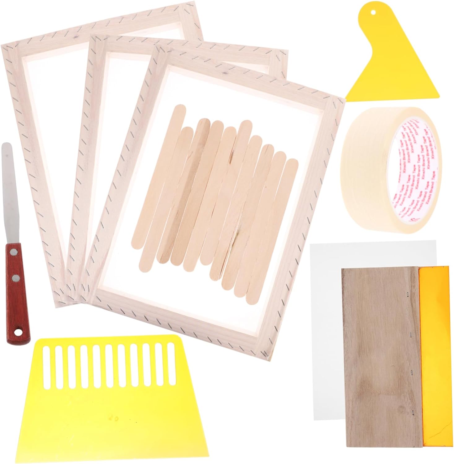 HEALEEP Professional Silk Screen Printing Kit DIY Wooden Frame for Beginners Convenient Crafting Tool for Adults Enhance Creativity and Practical Skills