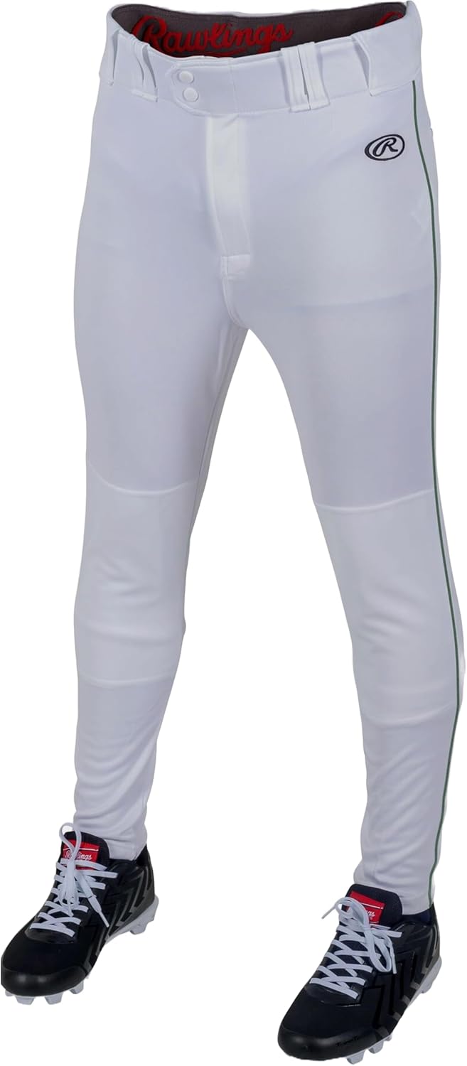 Rawlings | Men’s Launch Series Baseball Pants | Pro Taper Fit | Adult Sizes | Piped | Multiple Colors
