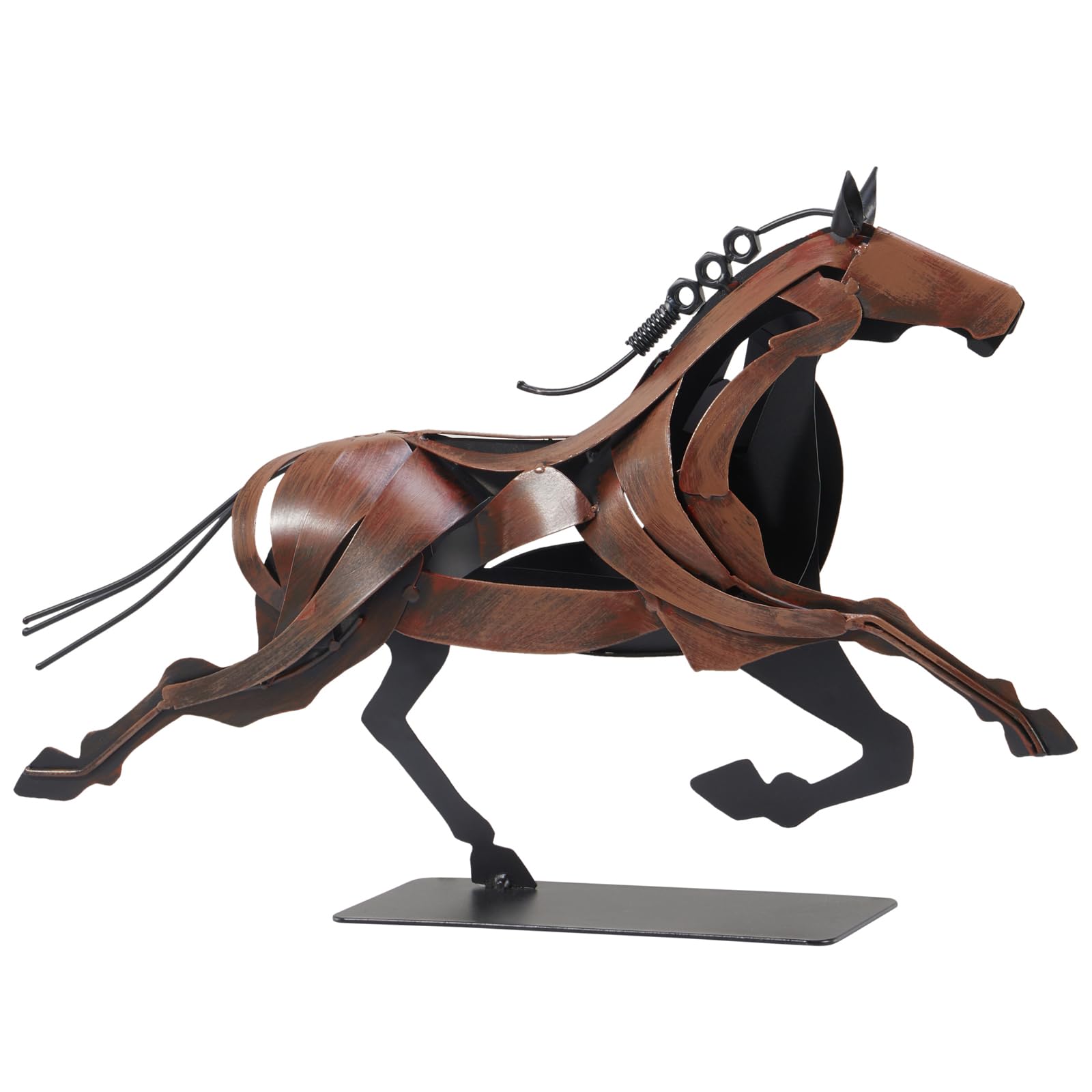 SunBlogs Artistic Rustic Handmade Animal Statue - Horse Figurines for Home Decor, Unique Gift for Women & Men (Brown)