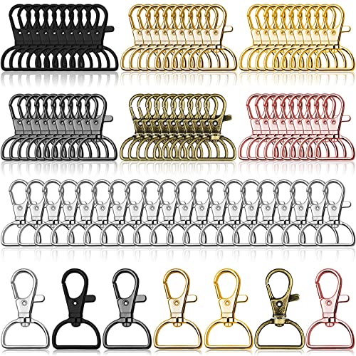 Swivel Clasp Hooks, Anezus 80Pcs Key Chain Clip Hooks, D Ring Clip Lanyard Hardware for Keychain Making, Lanyard Making, Purse Hardware, DIY Craft (1” Inside Width) by anezus - Used condition - US$11.69