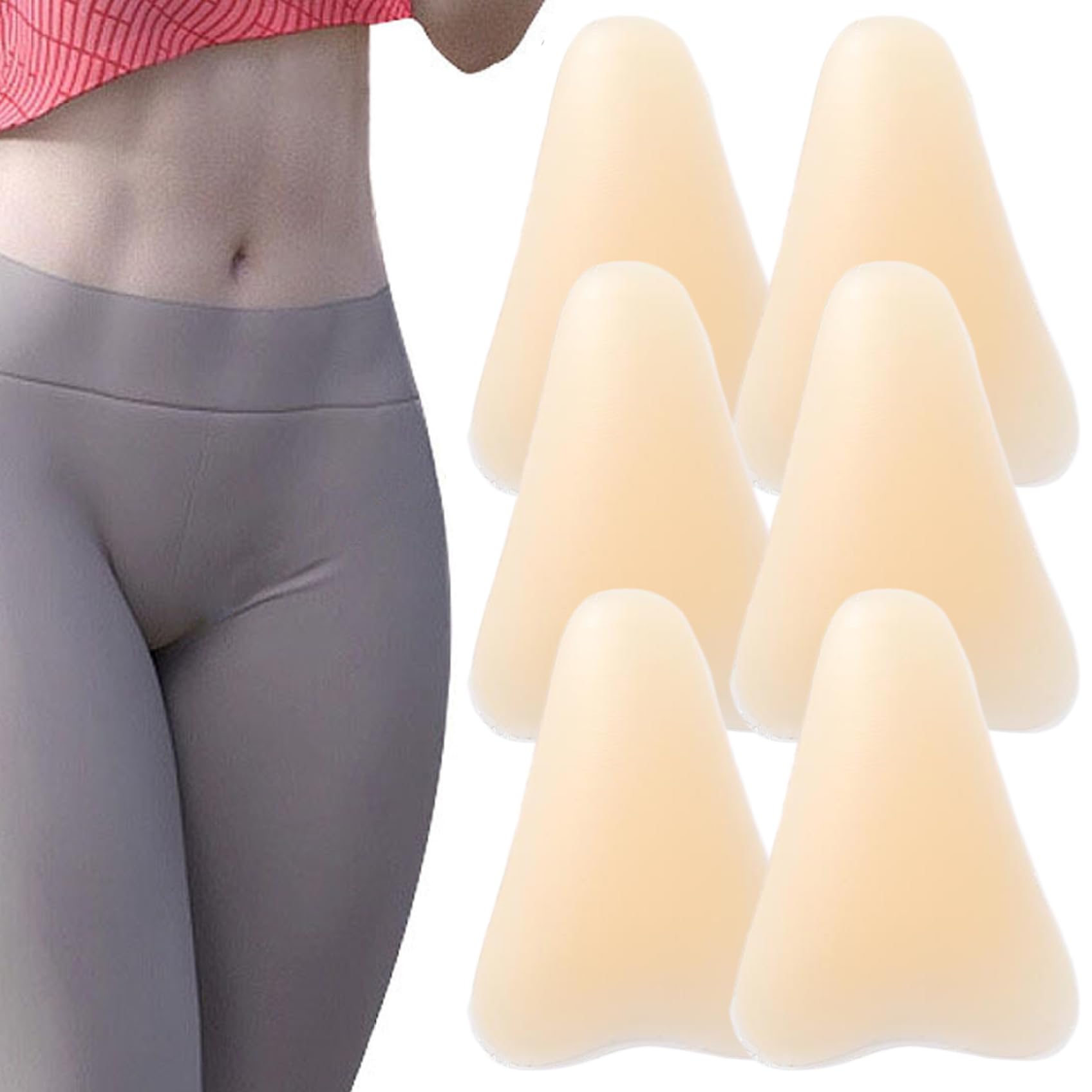 Wedhapy Women's Assorted Color 6Pcs Camel Toe Concealer, Silicone Insert Large Seamless Anti Camel Toe Underwear Guard, Portable And Reusable Anti Cameltoe Pad For