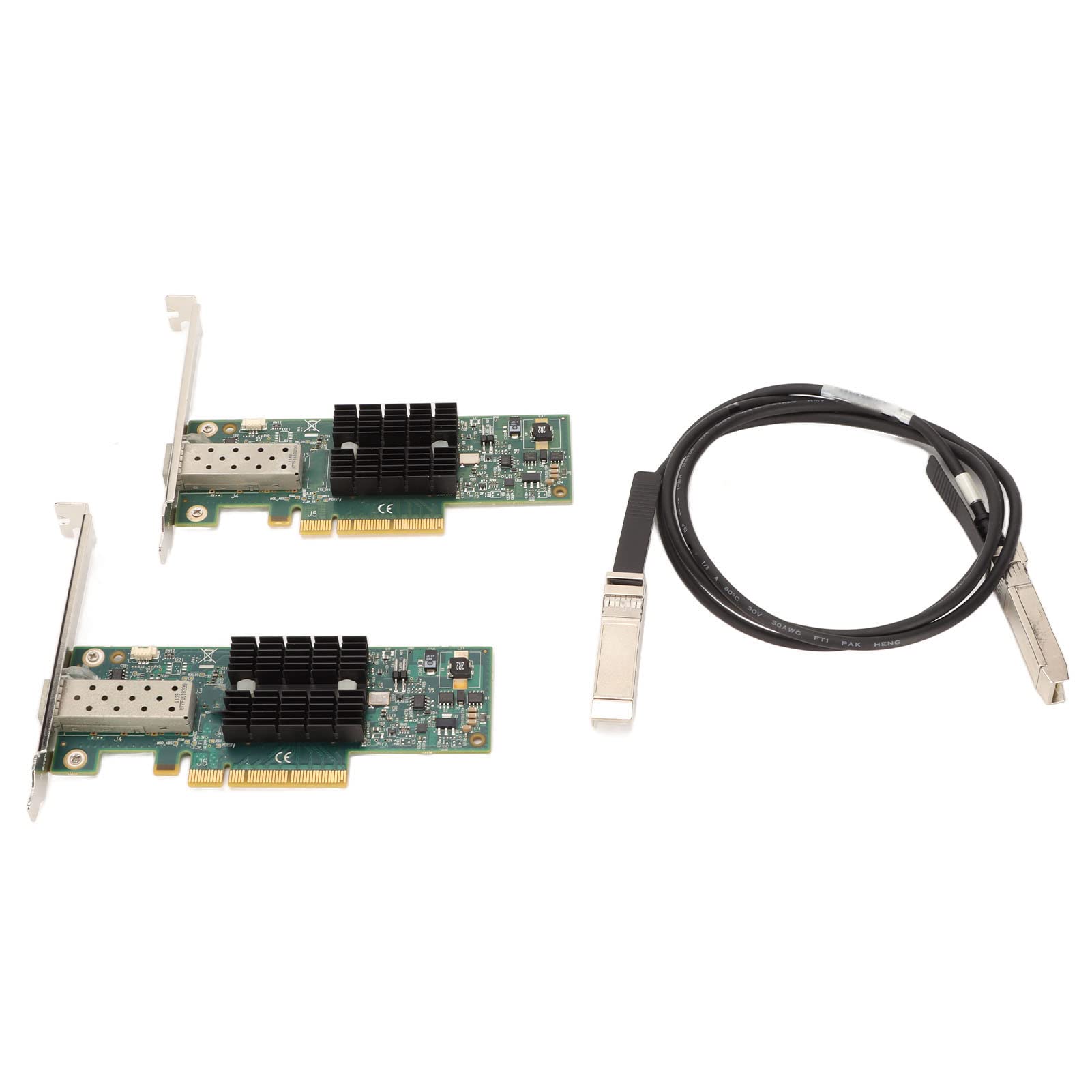 Scheda di Rete SFP+ PCIE da 10 Gb per Connessione Fast Ethernet con Cavo da 1,1 M per PC, Adatta per Data Center/uso Domestico, Materiale PCB