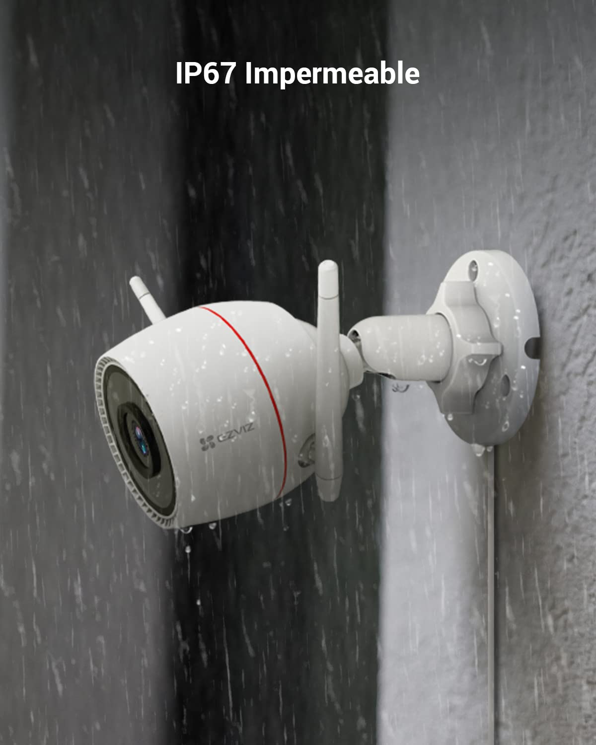 EZVIZ Camara Vigilancia WiFi Exterior,2K, IP de Seguridad,Visión Nocturna Colorida,Defensa Activa con Luz y Sirena,AI Detección de Personas,Audio Bidireccional,IP67,Compatible con Alexa,C3TN 3MP