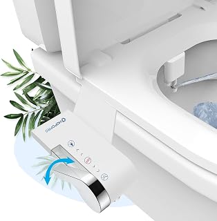 HOPOPRO Non-Electric Bidet Attachment: Ultra-Slim Dual Nozzle Toilet Bidet, Adjustable Pressure, Feminine & Rear Wash, 1-Min Easy Install