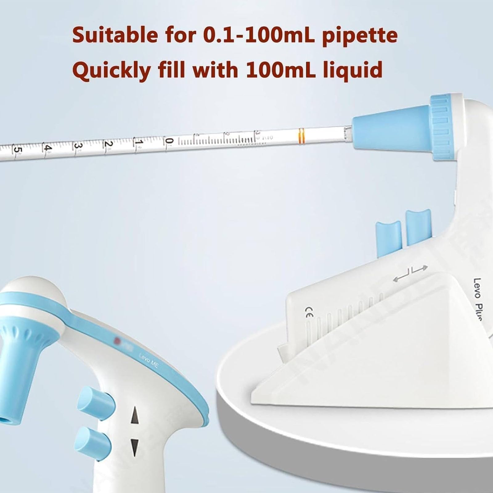 Elektryczny kontroler pipet 0,1-100 ml, cyfrowy automatyczny pipettor laboratoryjny, regulowany 8 prędkości, tryb drenażu ciężaru/drenażu elektrycznego, prędkość: 25 ml w <7 s, do eksperymentu