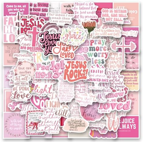 Pink God Sticker Amazon.com: 100 PCS Bible Verse Stickers Inspirational Pink Christian ...