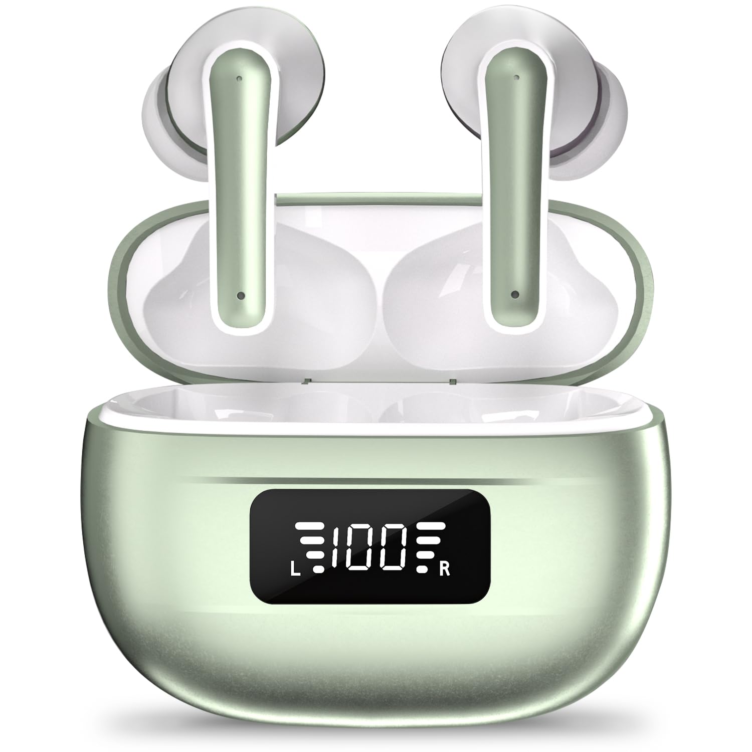 JBES Bluetooth Headphones, Bluetooth 5.4 In Ear Stereo Earphones with 4 Enc Microphone, 60 Hours Wireless Noise Cancelling Headphones, IP5 Earphone for iPhone and Android, Earbuds (White JBES Bluetooth Headphones, Bluetooth 5.4 In Ear Stereo Earphones with 4 Enc Microphone, 60 Hours Wireless Noise Cancelling Headphones, IP5 Earphone for iPhone and Android, Earbuds (White