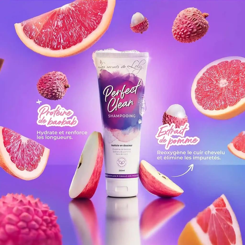 Les Secrets de Loly – Routine Cheveux Frisés – Coffret 4 Étapes : Shampooing, Après-Shampooing, Lait Smoothie Ananas & Gelée Boost Curl – Structure & Hydratation – Vegan 97% Naturel – 4 x 250 ml