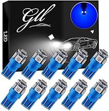 GLL 10-Pack T10 501 LED Bulbs W5W 194 168 Blue 5-SMD 5050 LED Car Interior,Dashboard,Number Plate,Sidelights Boot Light Bulbs (12 V)