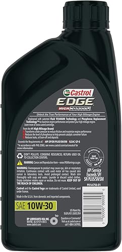 Miniatura 2 de Castrol 06129 Edge High Mileage 10W-30 Aceite de motor sintético completo avanzado, 1 cuarto de galón (paquete de 2)