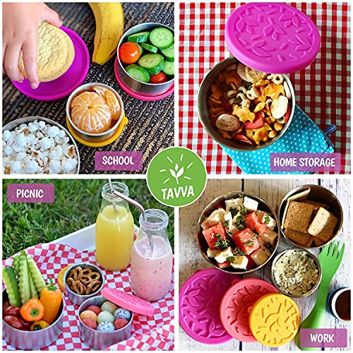 Tavva Bundle Snack Stainless Steel Food Containers [Set Of 3] Earth Stainless Steel Food Containers [Set Of 5] #TOP7