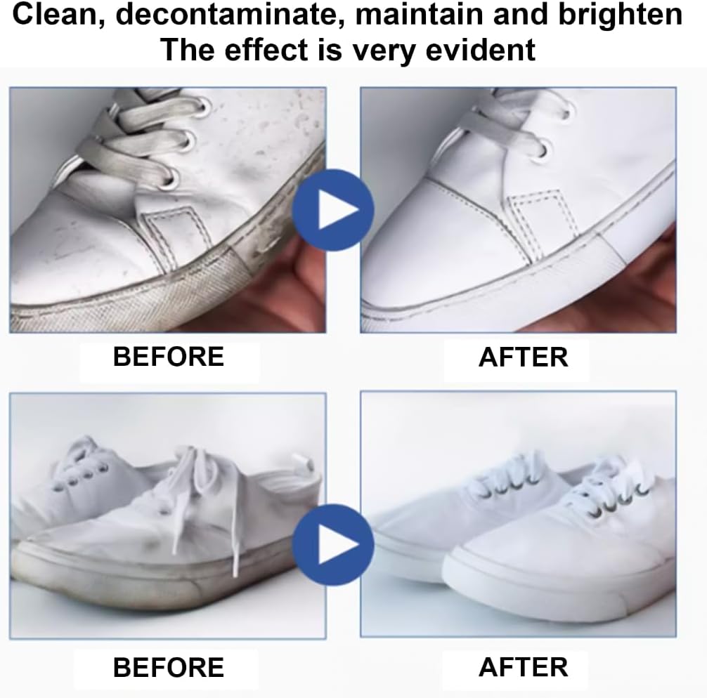 White Shoes Cleaner for Sneakers Cleaning Cream for White Shoes with Sponges Household Cleaner Tool for Leather Canvas