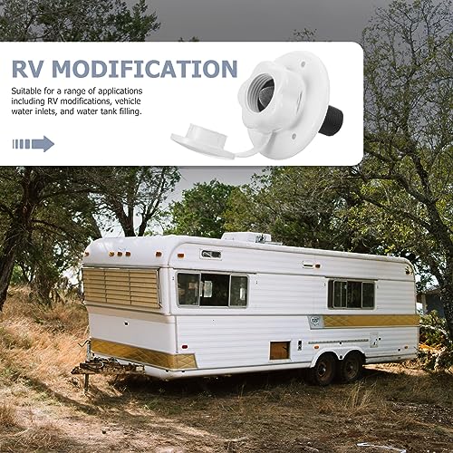 Image of Milisten Rv Water Fill Inlet with Check Valve 2.95In Gravity Water Inlet Connection for Camper Motorhome Trailer Freshwater Tank Filling Rv Replacement