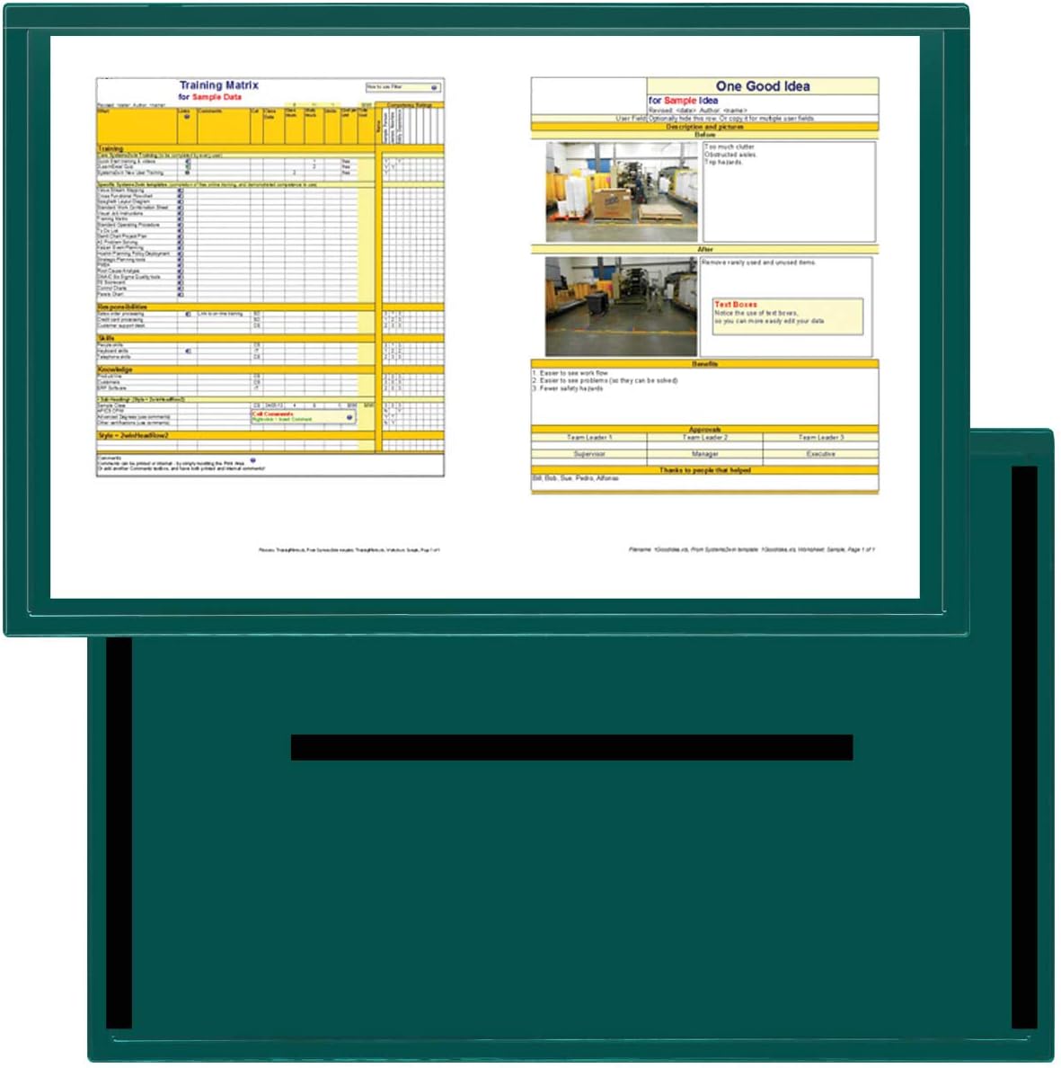 StoreSMART - Green Document Frame (Window) - Magnetic - 11 x 17 Pages - 10-Pack - R3871PQGM-10