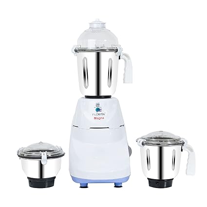 Florita Magna ISI Approved 750 Watt Mixer Grinder with 3 Jars (Wet jar with 1500 ml, Dry jar with 1200 ml & Chutney jar with 450 ml), Stainless Steel blades