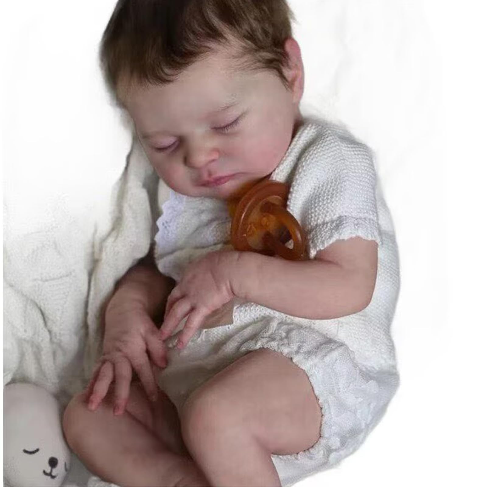 20 Pulgadas Muñeca Reborn Realista bebé Dormido de 50 cm, Cuerpo Relleno de algodón, muñeca de recién Nacido con Ojos Cerrados, Juguete de rol y Pieza de colección para niños a Partir de 3 años