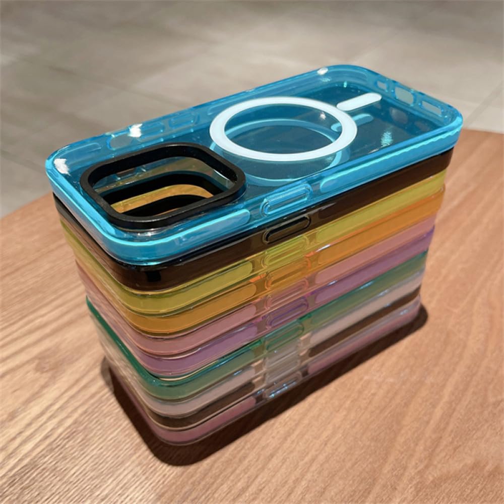 Amazon.co.jp: 蛍光ゼリーカラー磁気ワイヤレス充電ケース iPhone 15