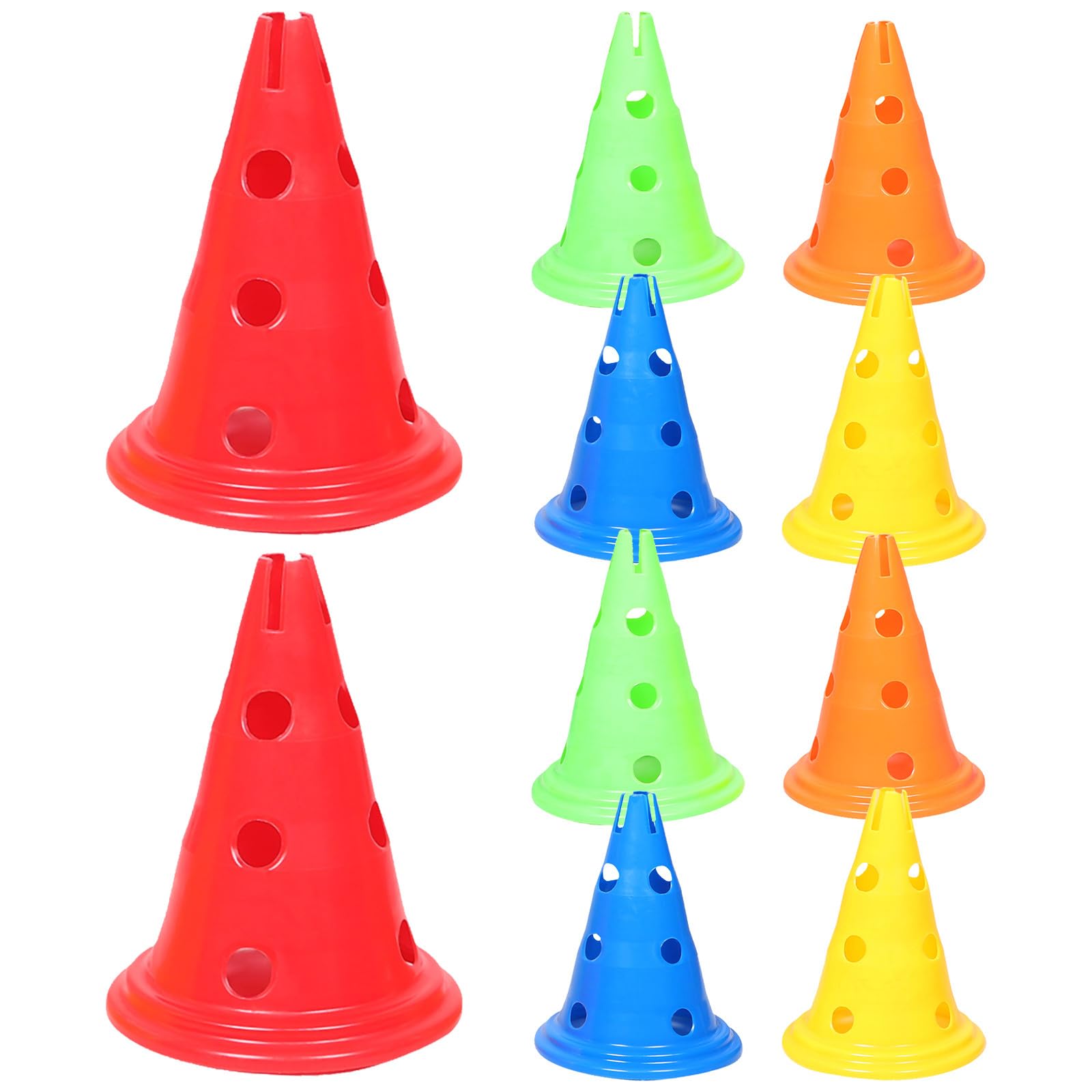 Toyvian 10 Coni da Calcio, Coni per agilità per Calcio, Football e Basket | Coni colorati da 12 pollici per allenamento sportivo, allenamento di squadra, esercizi di velocità e agilità, attrezzatura