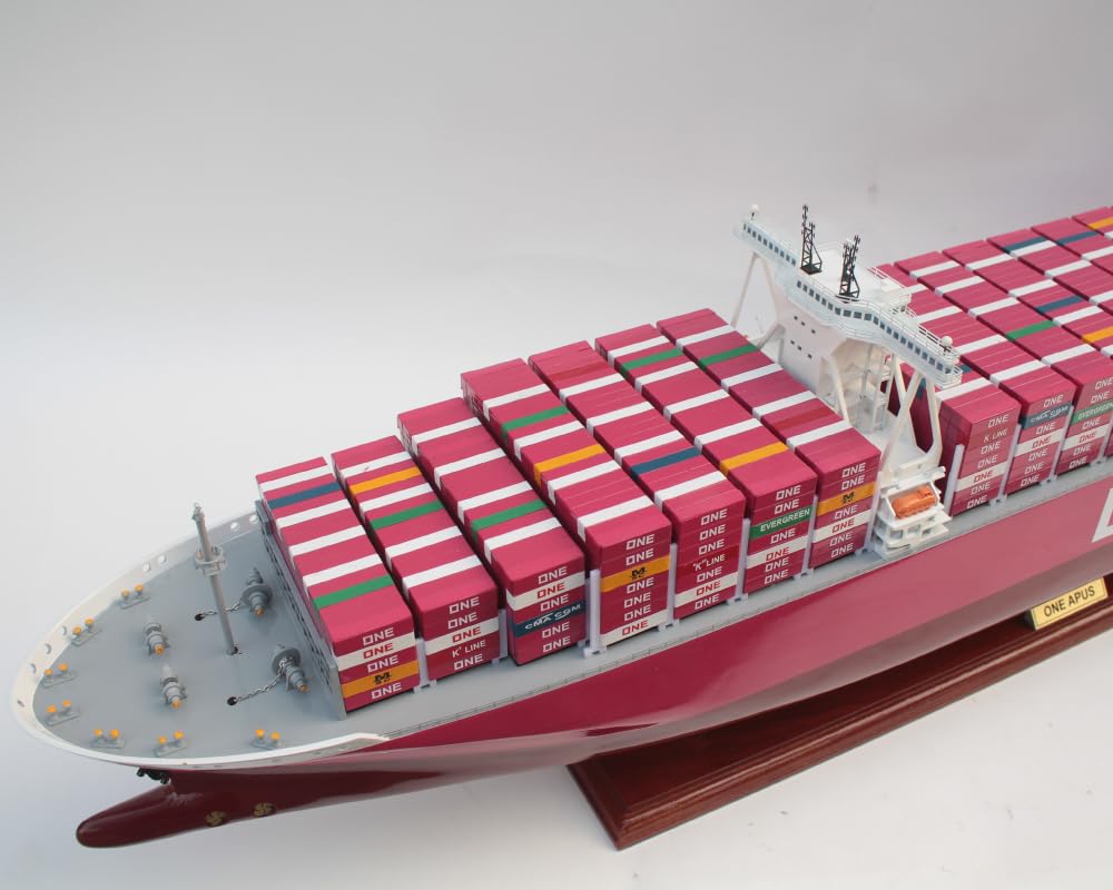 Amazon | 木製模型 コンテナ船 【Wooden Model Boat】 ONE TK2001P