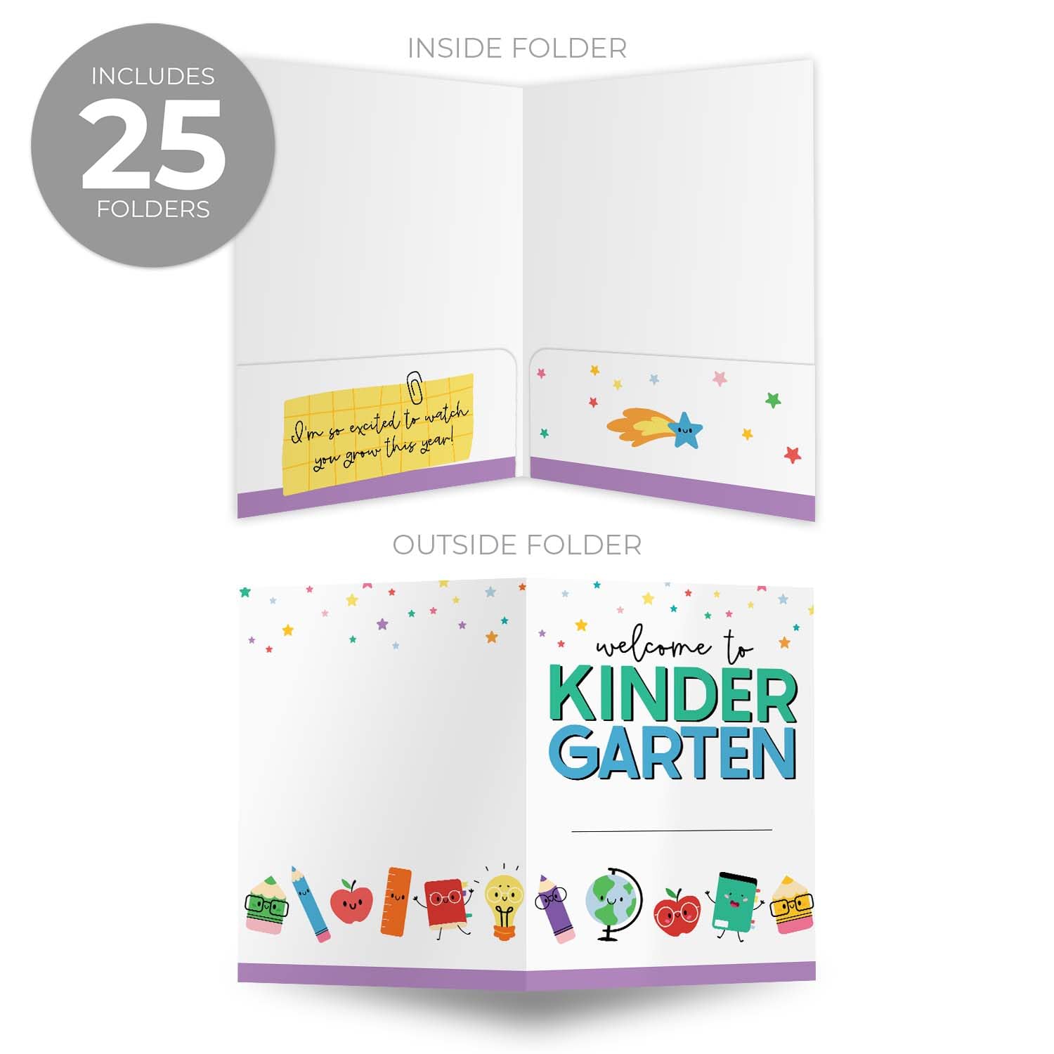 Witamy w teczkach przedszkolnych / 25 kolorowych szkolnych projektów studenckich / 23 cm x 30 cm nauczyciel szkolny 2 kieszonkowe foldery powitalne/wyprodukowano w USA