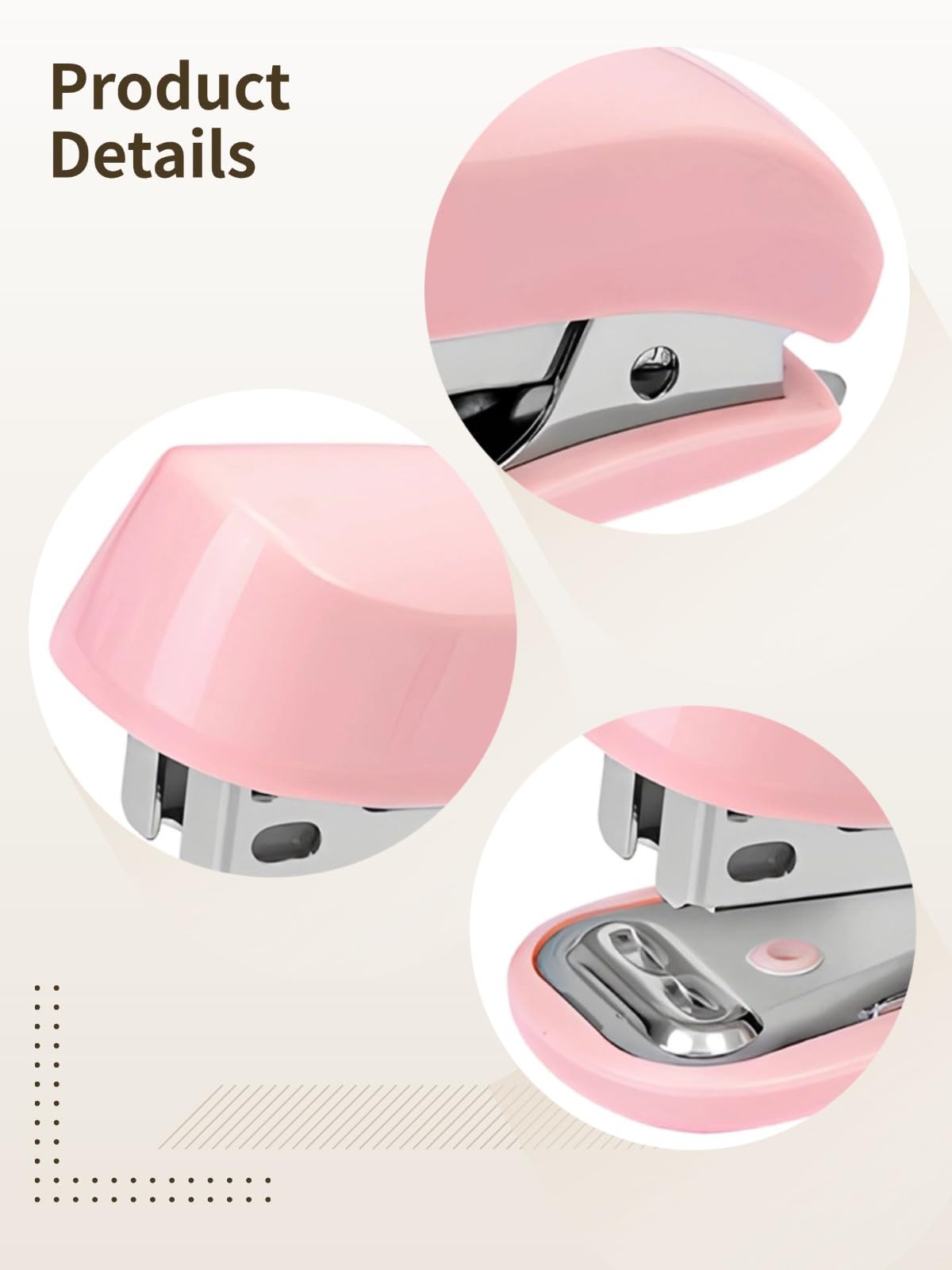 Cucitrice da scrivania con levapunti, mini cucitrice rosa include 830 punti, piccole dimensioni 2,6 x 1,1 x 4,1 cm, perfetta per ufficio o scuola