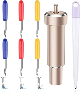 Juego de cuchillas de corte de metal y carcasa de 30/45/60° compatible con Cricut con Maker/Maker 3/Explore Air 2/Explore 3 máquinas de corte reemplazables de punta profunda y hoja de punta fina para