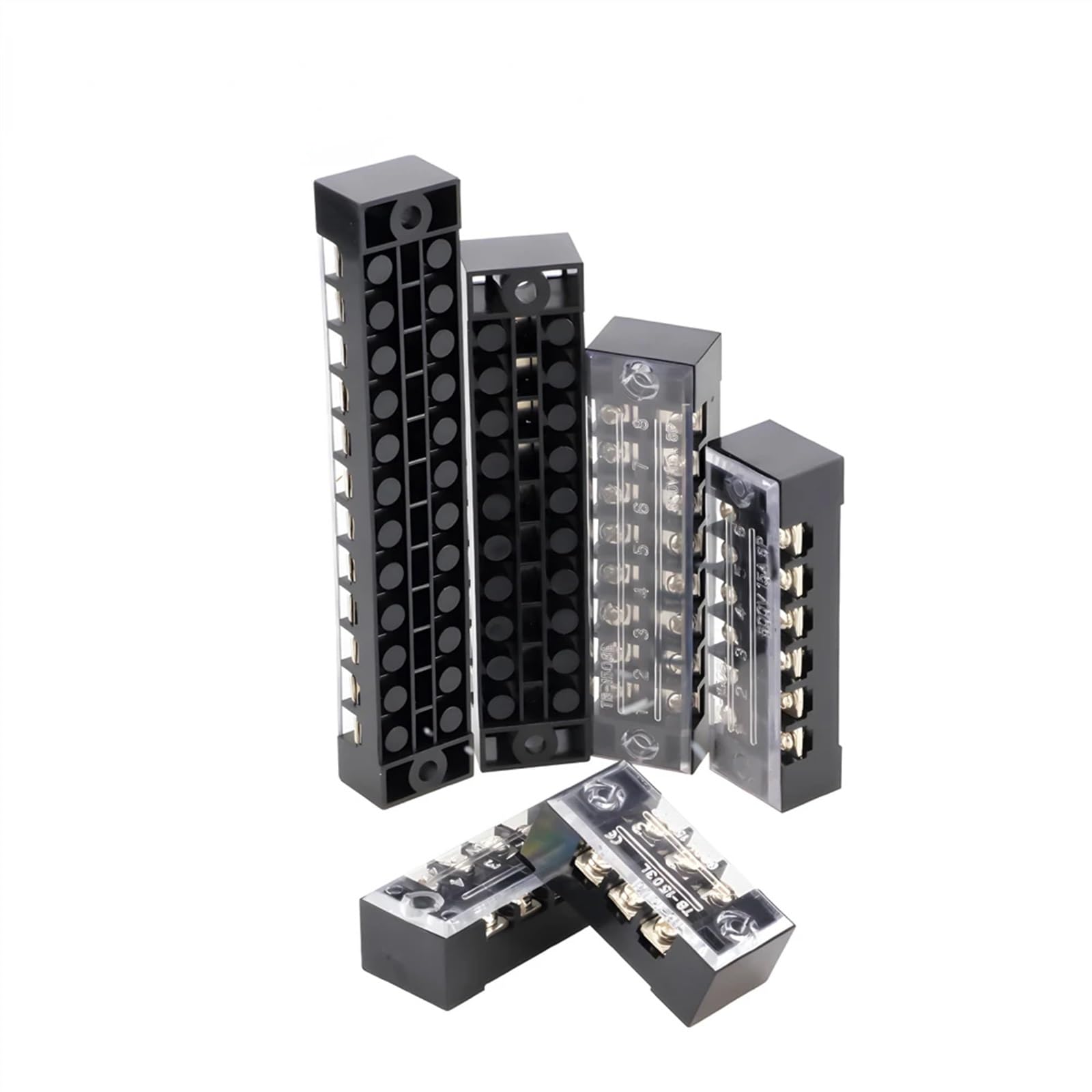 Morsettiera A Doppia Barriera TB TC 15A 600V, 10 Posizioni, Con Coperture Trasparenti - Per Collegamenti Elettrici Ordinati E Sicuri