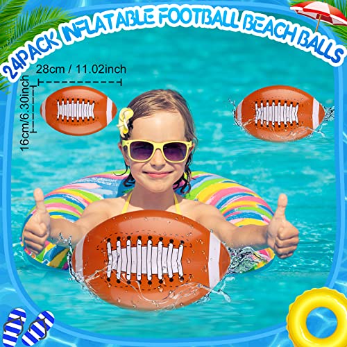 Chivao 12 Pack Inflatable Beach Ball 16 Inch Football Soccer Baseball Volleyball For Summer Beach Swimming Pool Party Favor Game Beach Pool Party For Boys Girls (Brown, Football) #TOP3