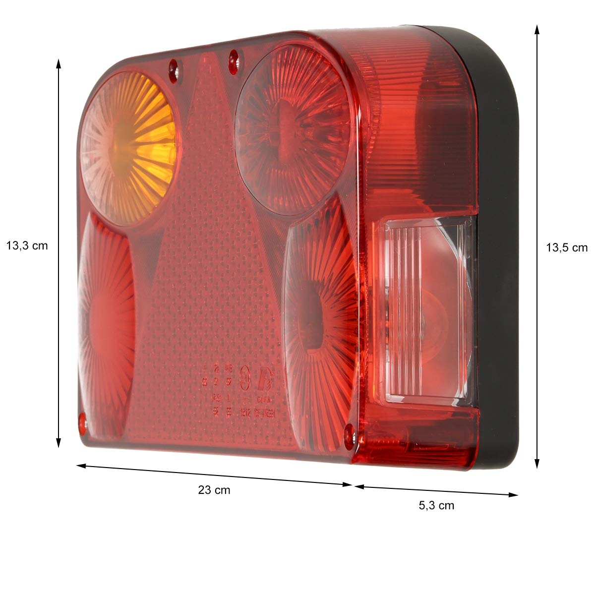 ECD Germany Kit Fanali Rimorchio Luci Posteriori Alogeno 12V per Rimorchio Caravan con Cavo 5m E11 Cablato con Spina a 13 Pin Impermeabile Fanale Illuminazione Posteriore Stop