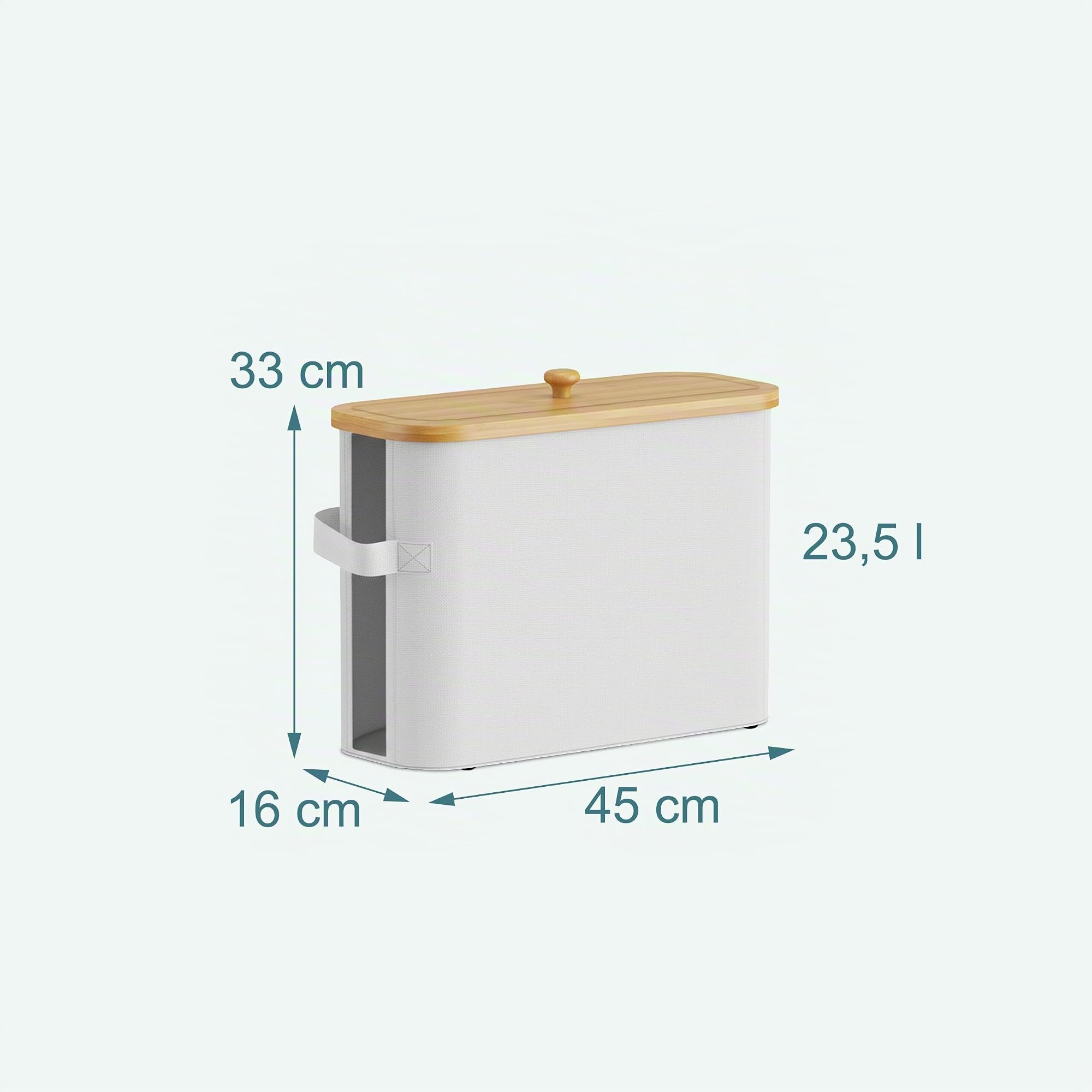 Relaxdays Rangement Papier Toilette, 12 Rouleaux, H x L x P : 33 x 45 x 16 cm, Tissu, Bambou, Blanc