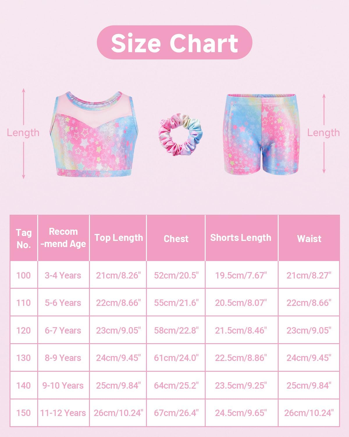 JiAmy Two Piece Gymnastics Leotards for Girls, Sparkly Dance Biketards with Shorts Ballet Tumbling Outfit for Girl 3-12 Years - Image 5